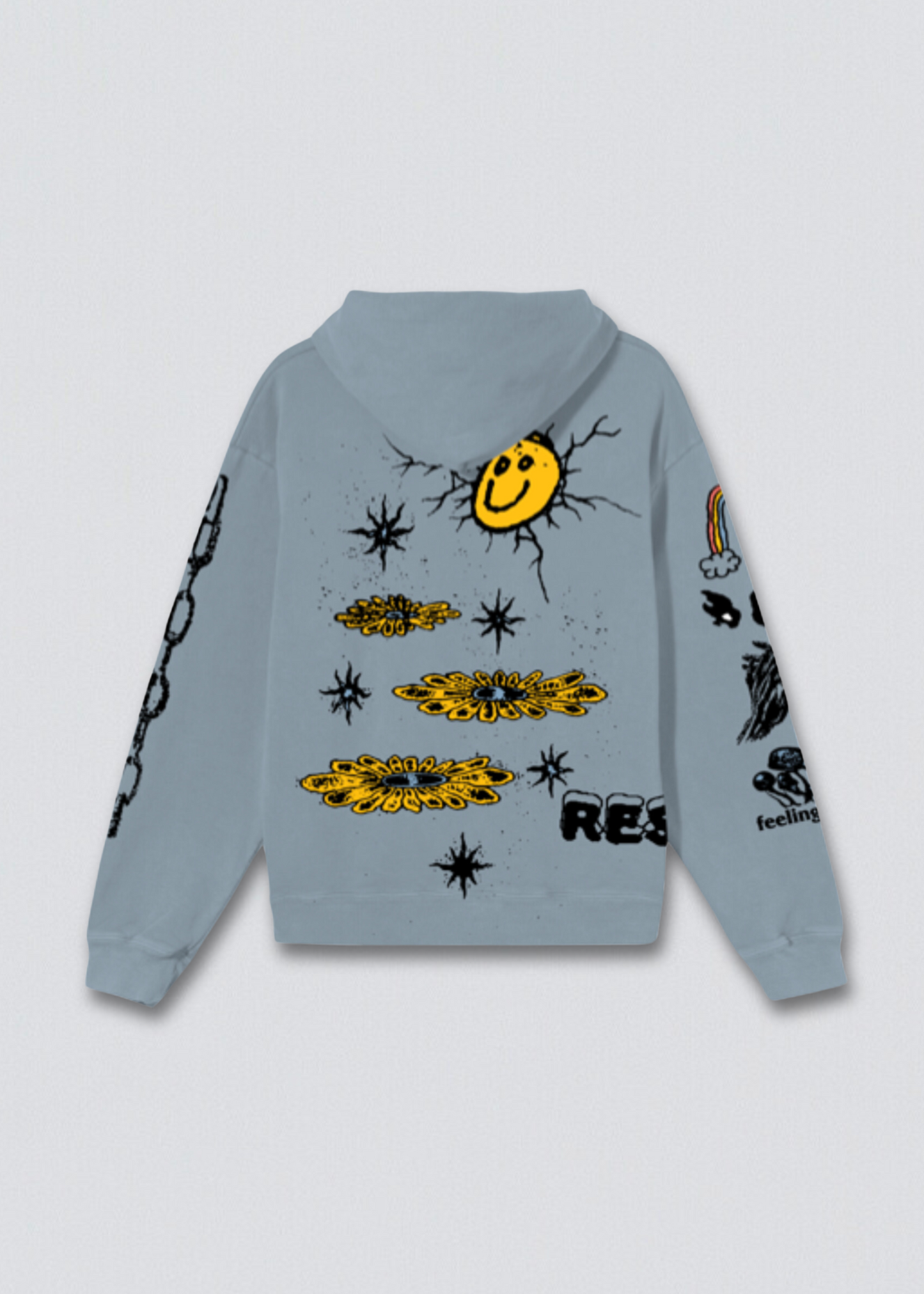 Psychedelic Research Puff Print Graphic Pullover Hoodie