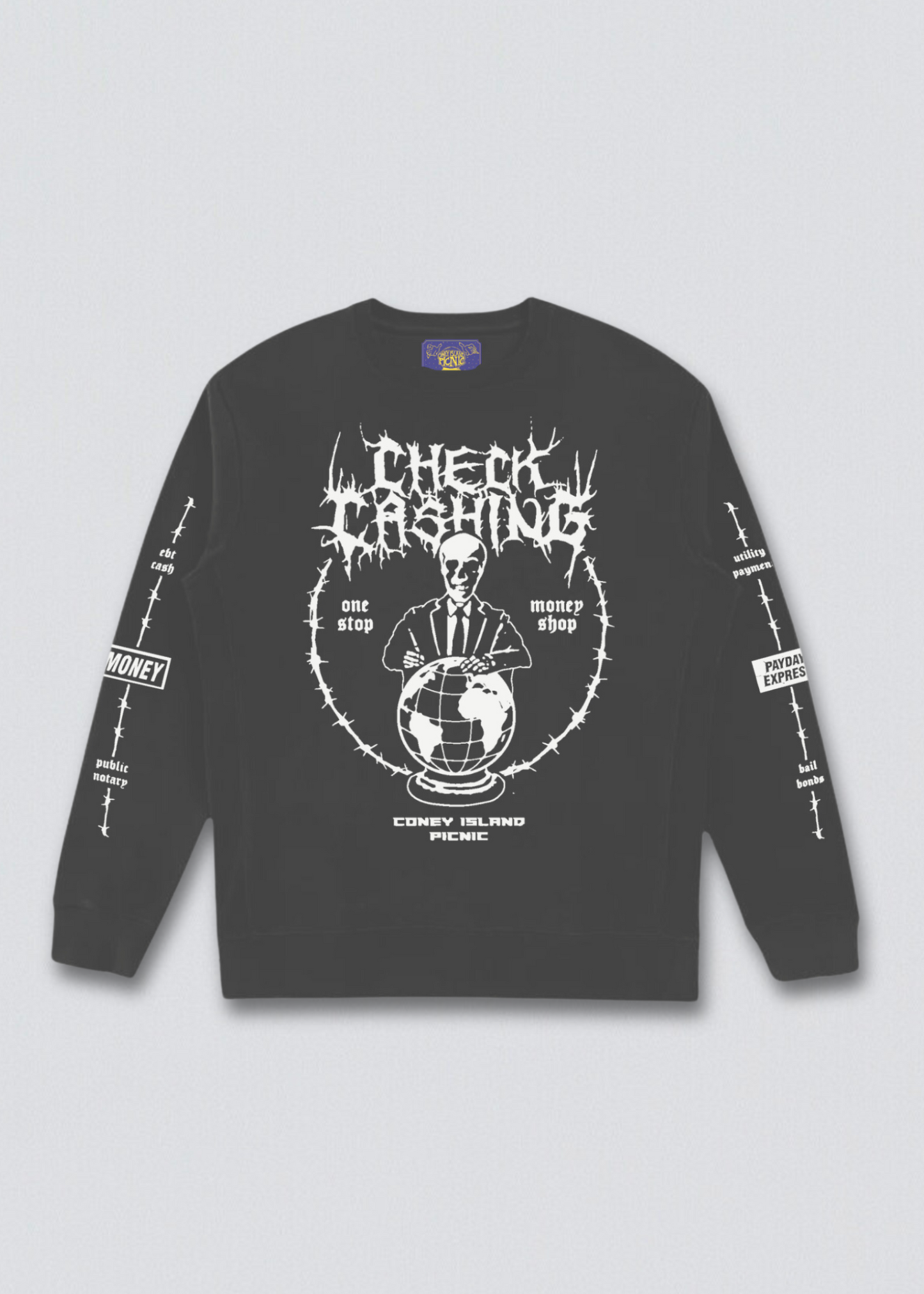 Check Cashing Graphic Sweatshirt