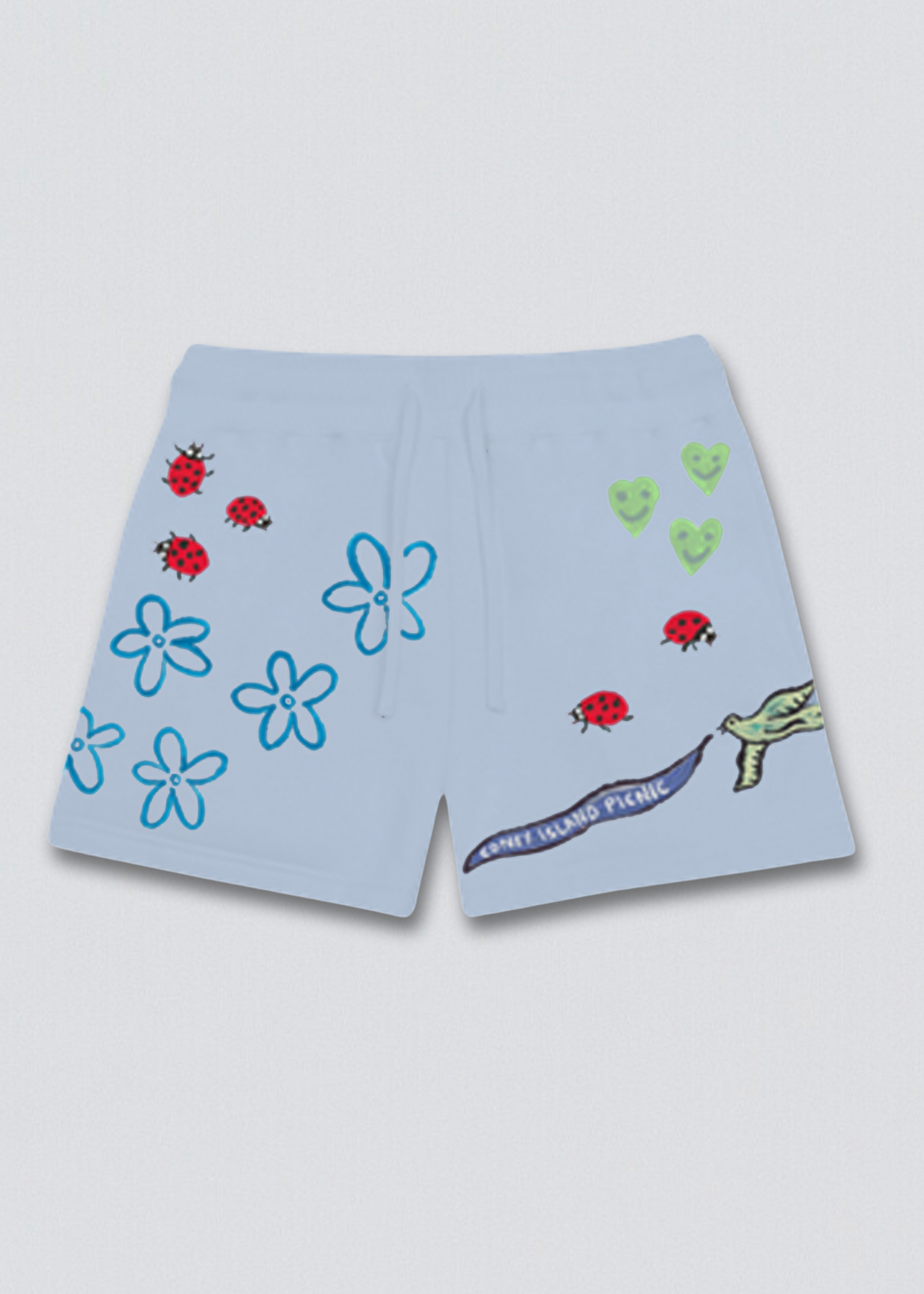 Summer Break Doodle Graphic Sweat Shorts