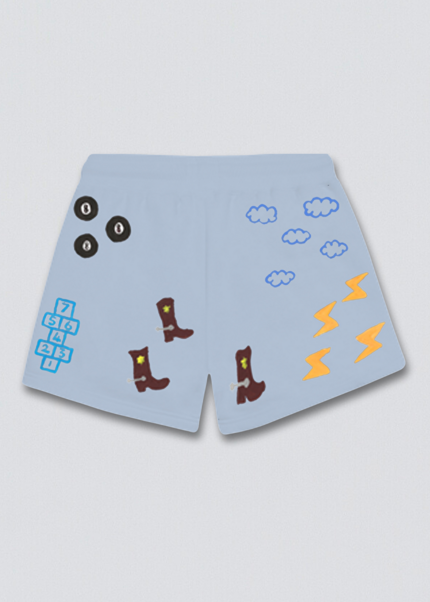 Summer Break Doodle Graphic Sweat Shorts