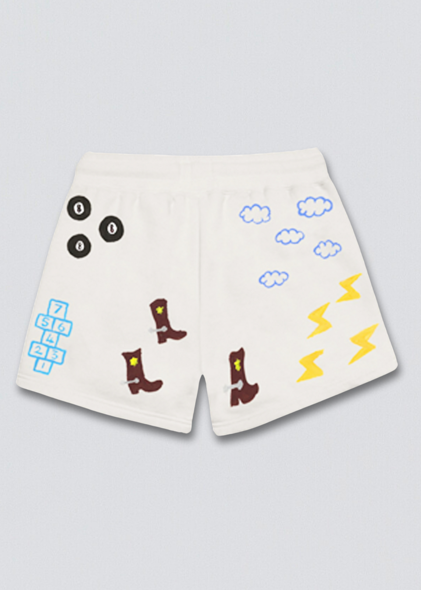 Summer Break Doodle Graphic Sweat Shorts