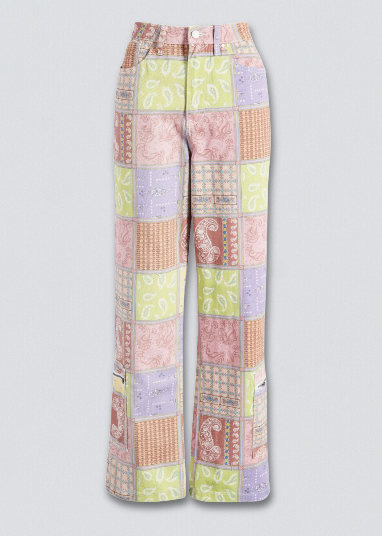 Y2K Patchwork Denim Cargo Pants