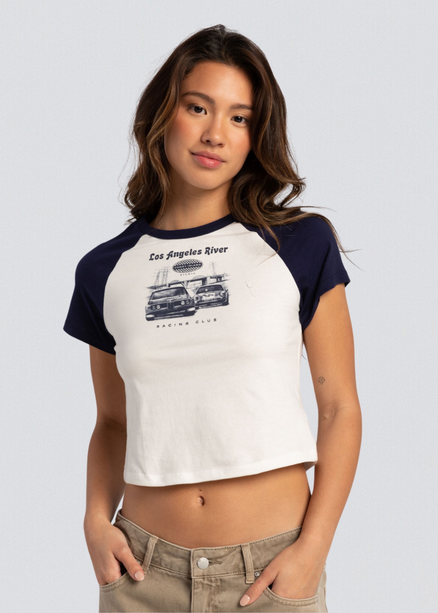 LA River Racing Club Raglan Baby Tee