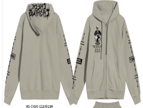 Check Cashing Graphic Zip Up Hoodie - Black