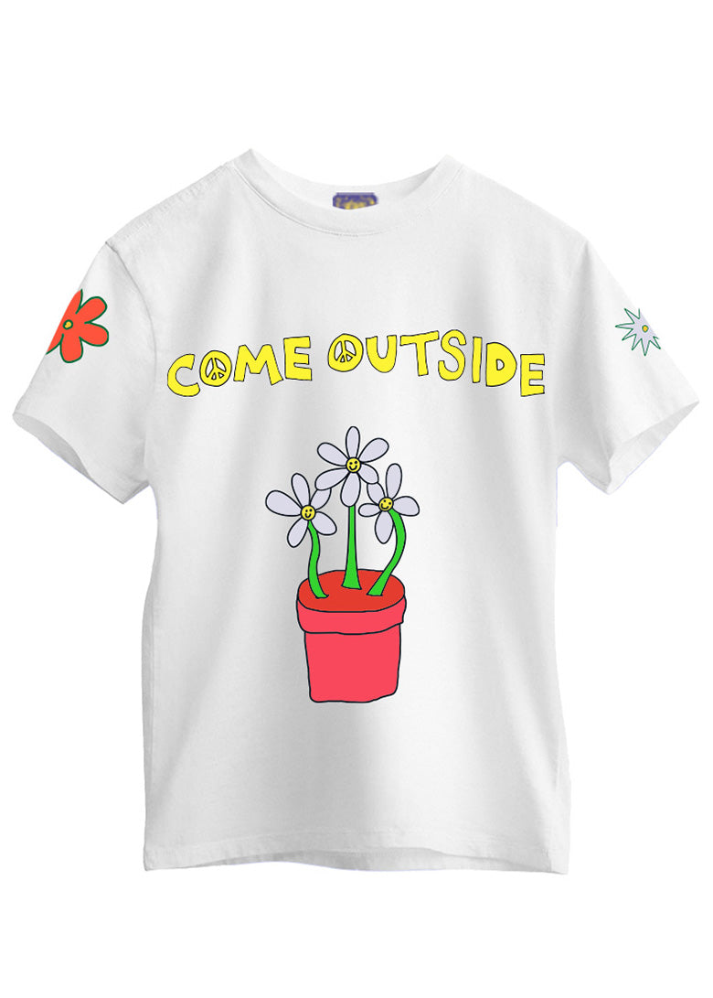 Come Outside Puff Print Graphic Short Sleeve Tee