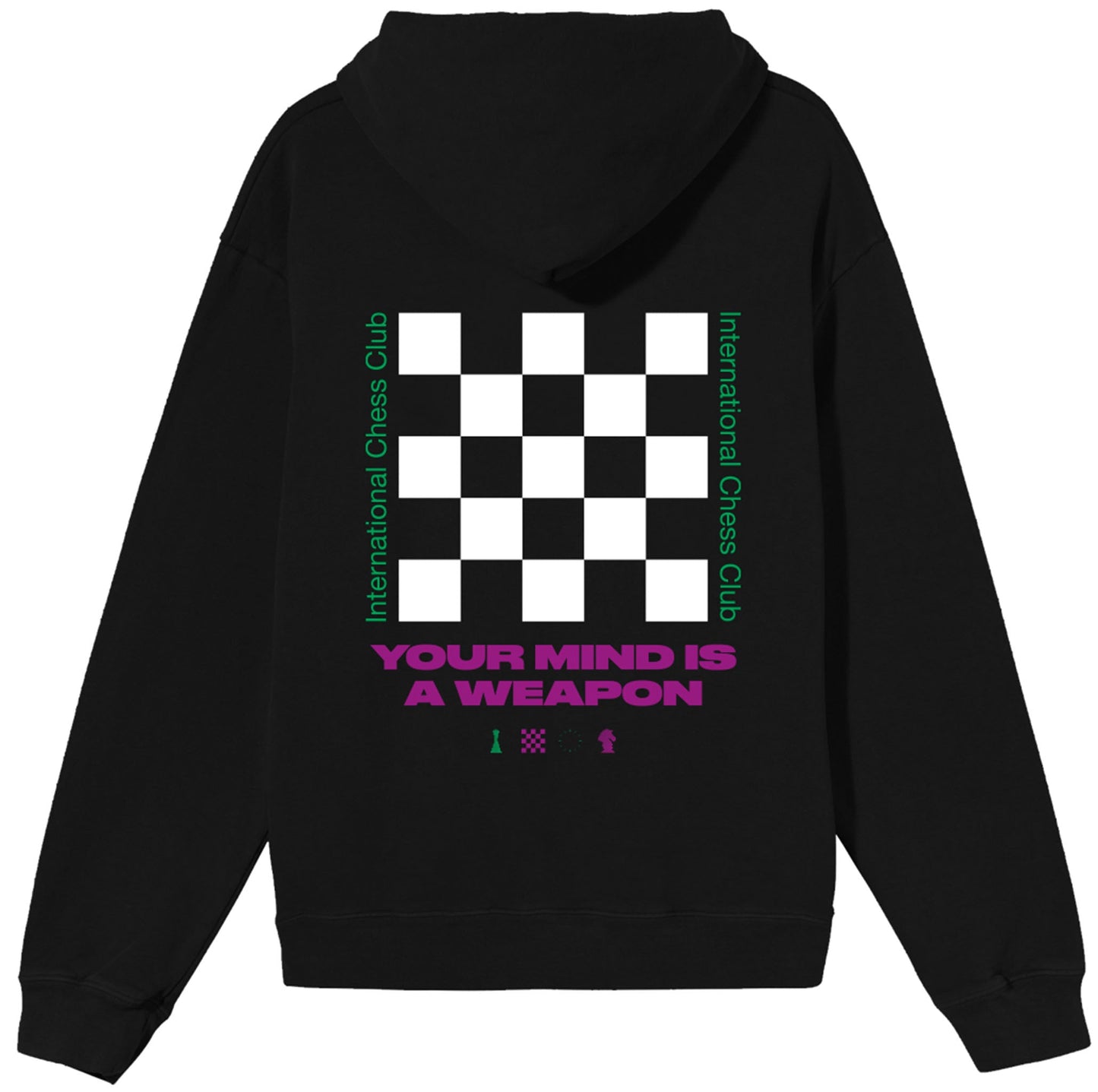 Mind is a Weapon Chess Graphic Pullover Hoodie