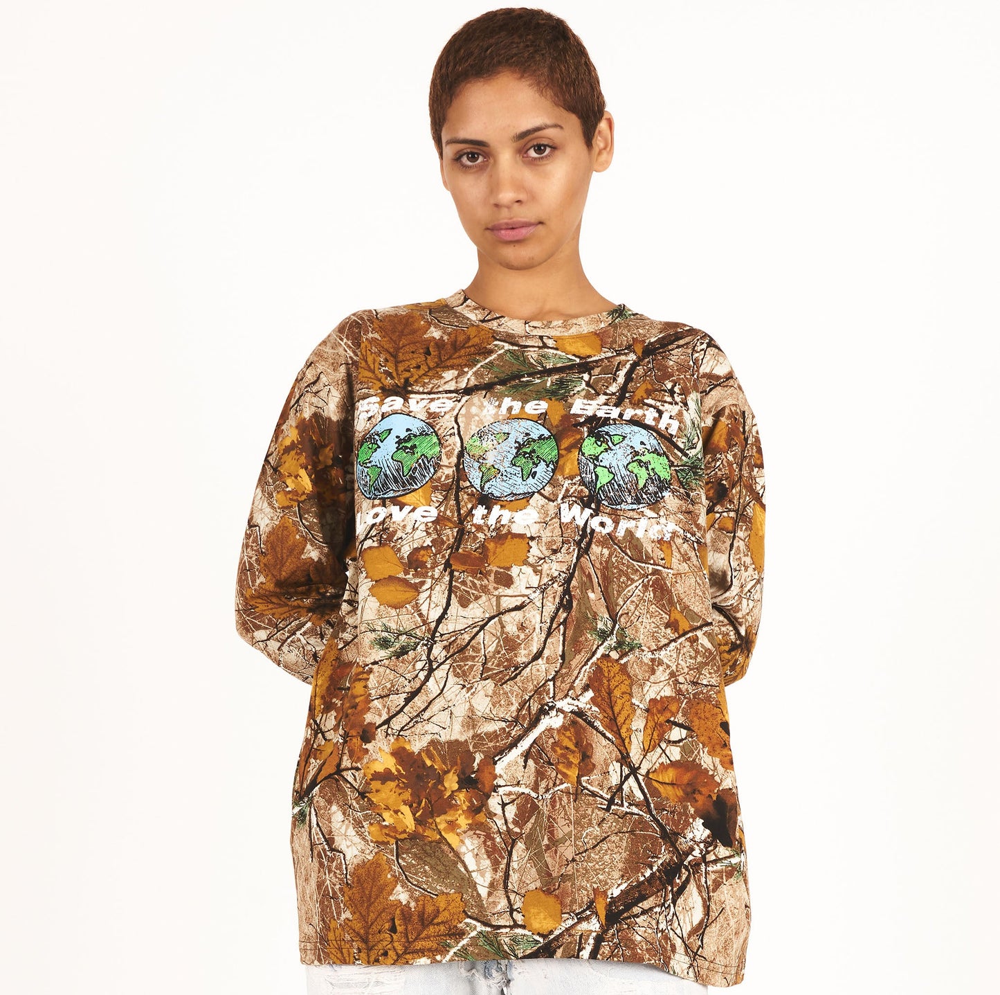 Save the Earth Camo Long Sleeve Tee