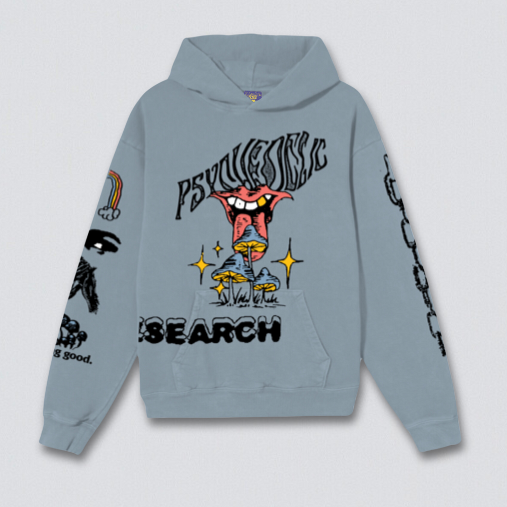 
                      
                        Psychedelic Research Puff Print Graphic Pullover Hoodie
                      
                    
