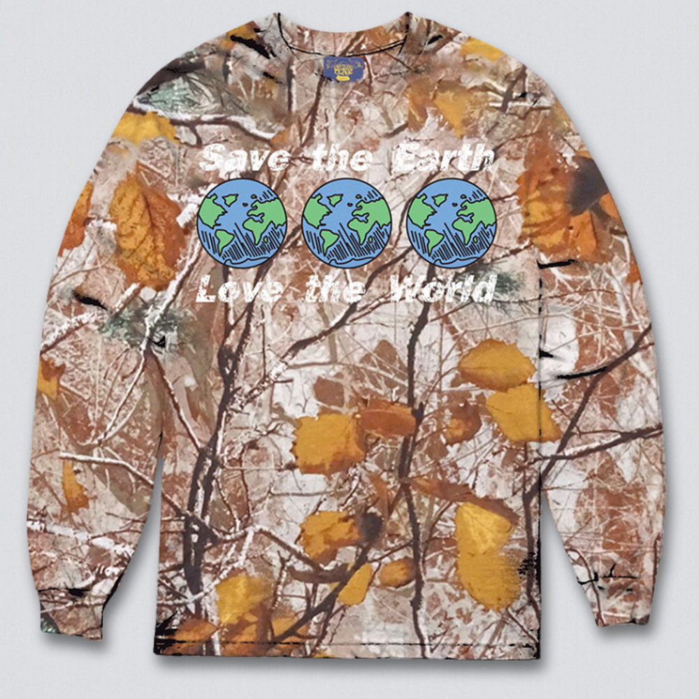 Save the Earth Camo Long Sleeve Tee