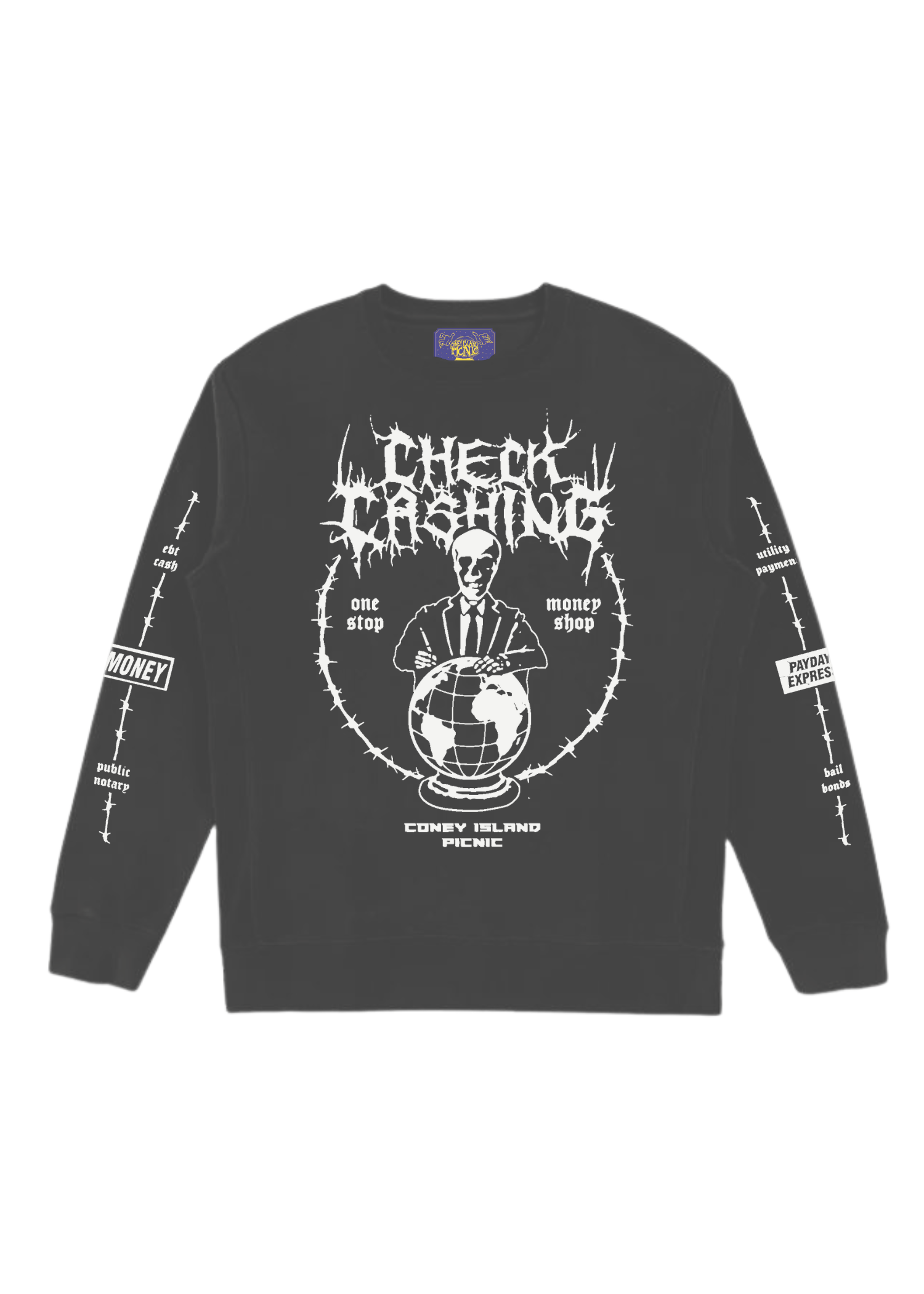 Check Cashing Graphic Sweatshirt
