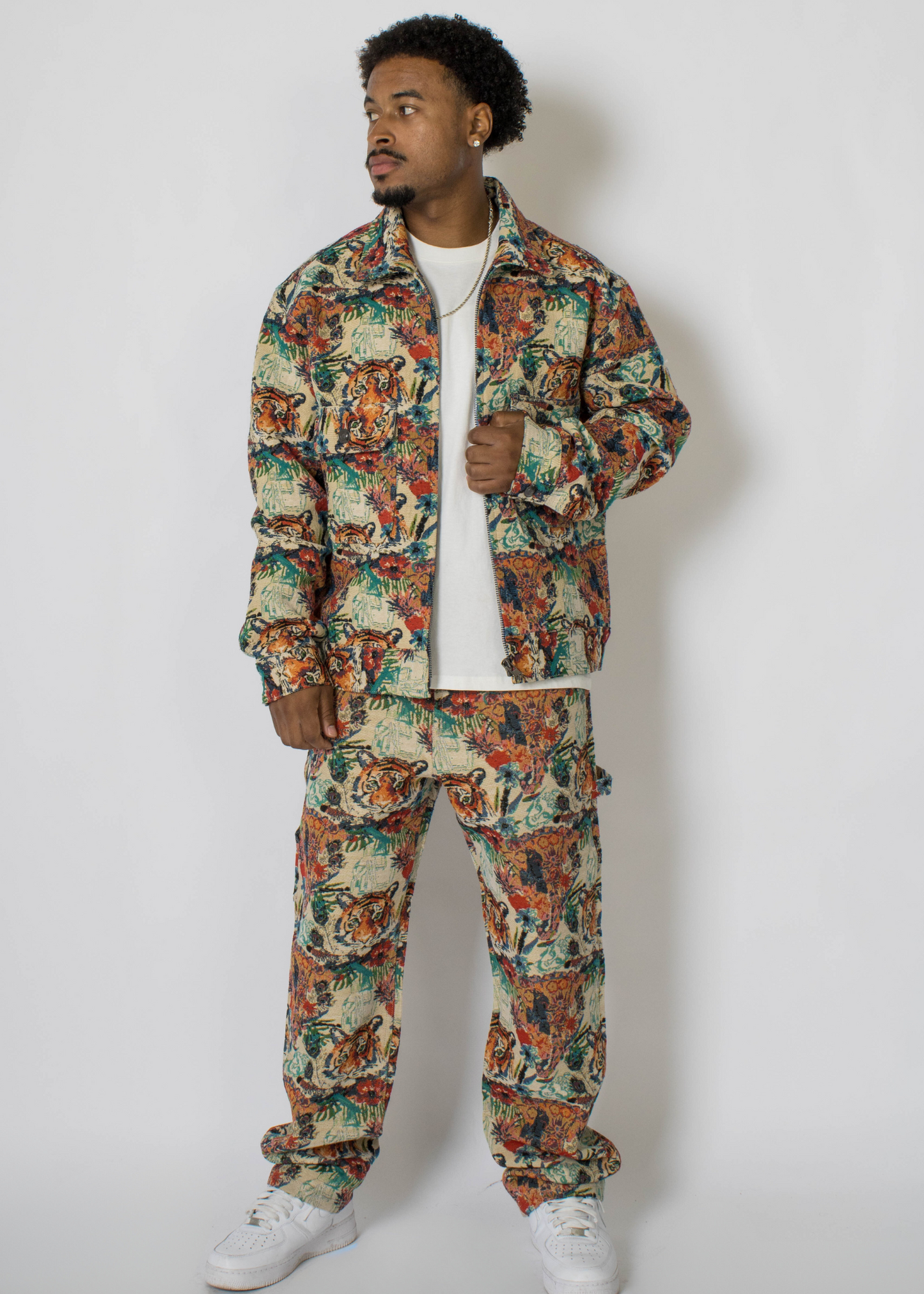 公式【1JINN STUDIO】Black & Pink Jacquard Cargo Pants 公式【1JINN STUDIO】Black & Pink Jacquard Cargo Pants