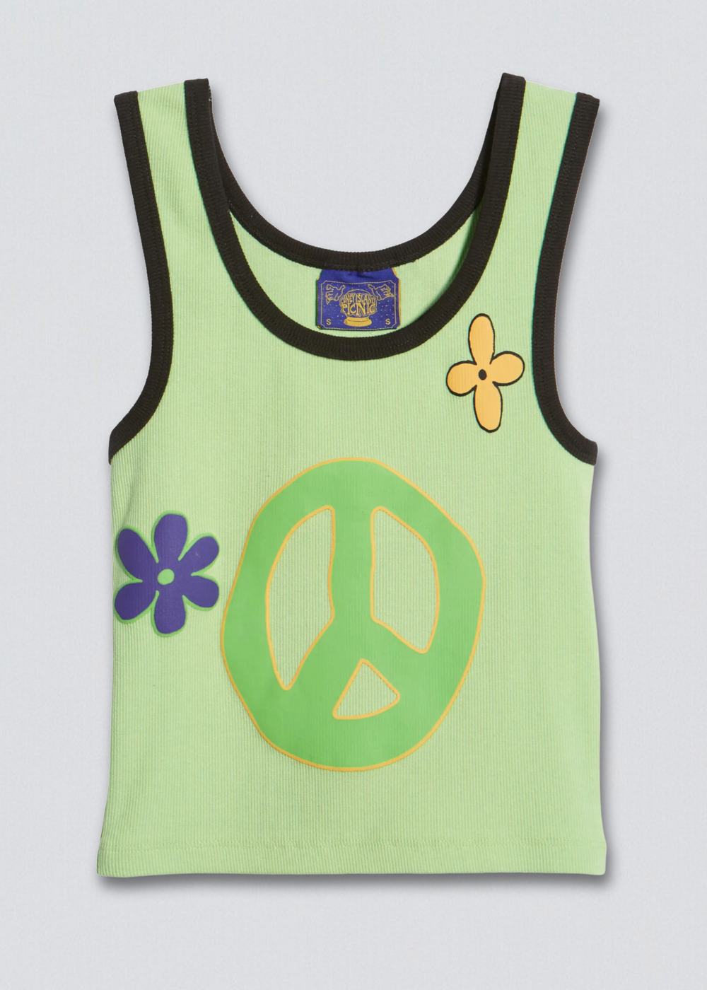 Peace Power Ribbed Ringer Tank Top