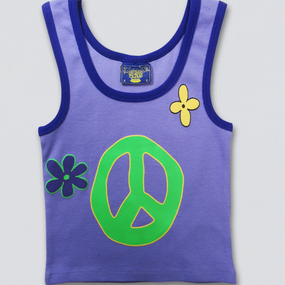 
                      
                        Peace Power Ribbed Ringer Tank Top
                      
                    