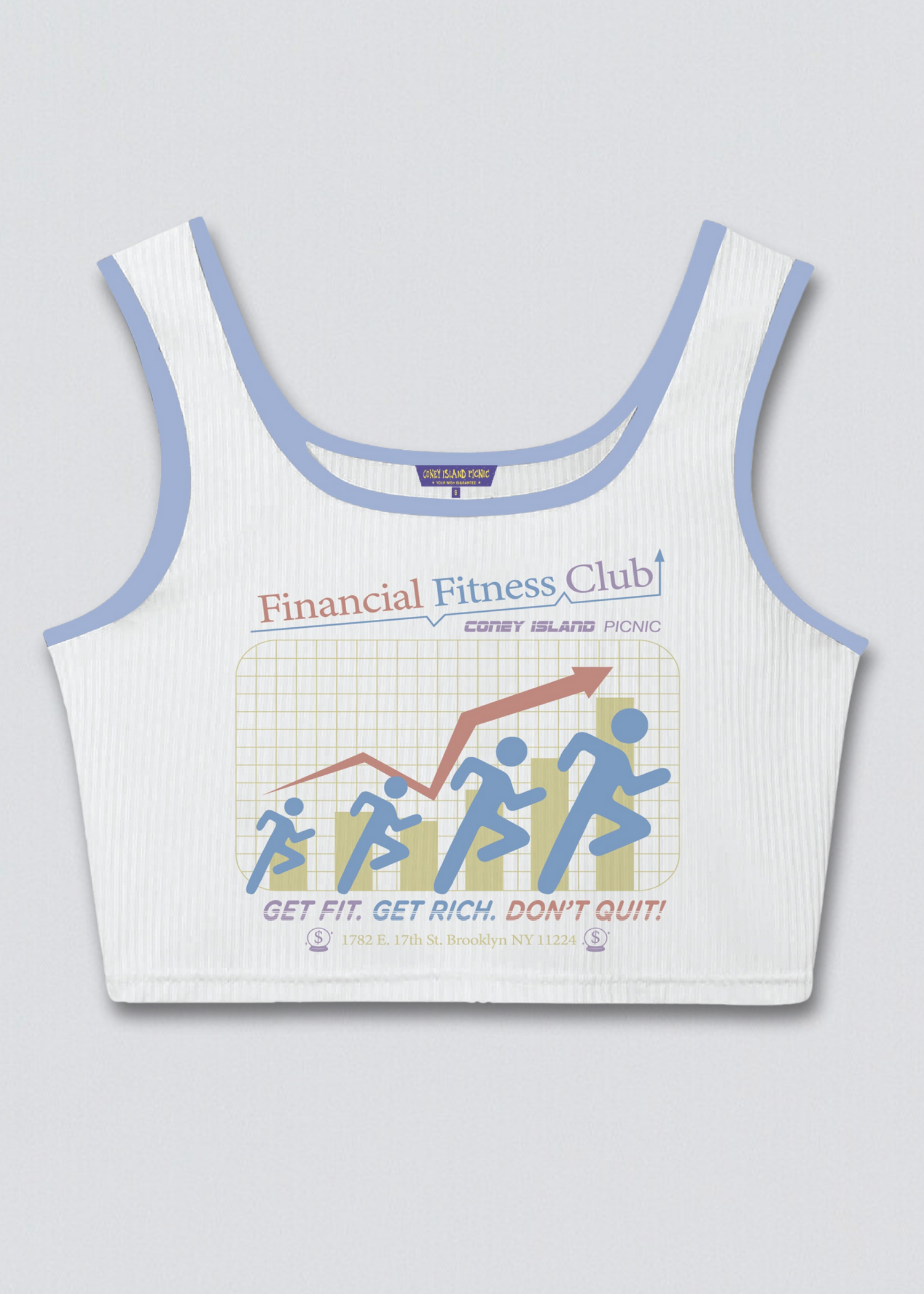 Financial Fitness Club Ribbed Ringer Tank Top