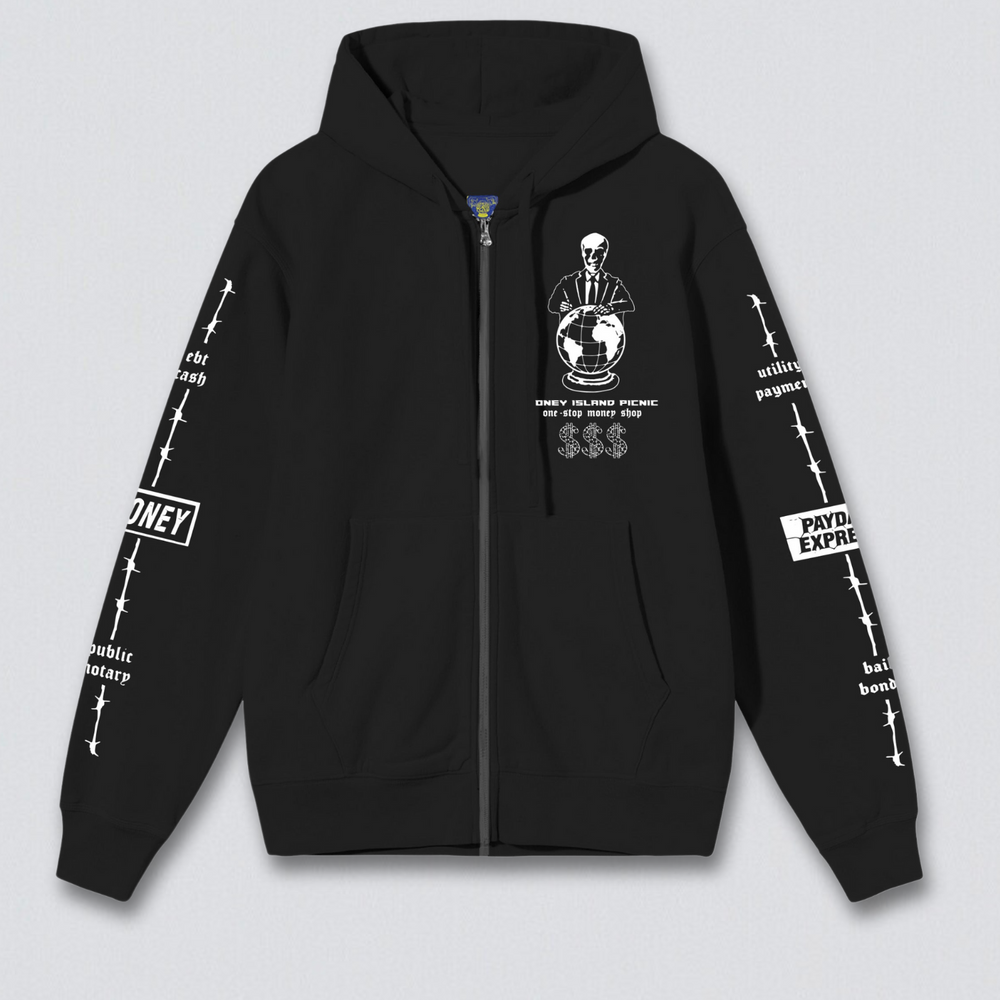 
                      
                        Check Cashing Graphic Zip Hoodie
                      
                    