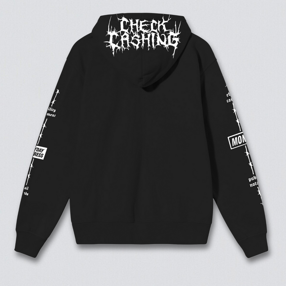 Check Cashing Graphic Zip Hoodie