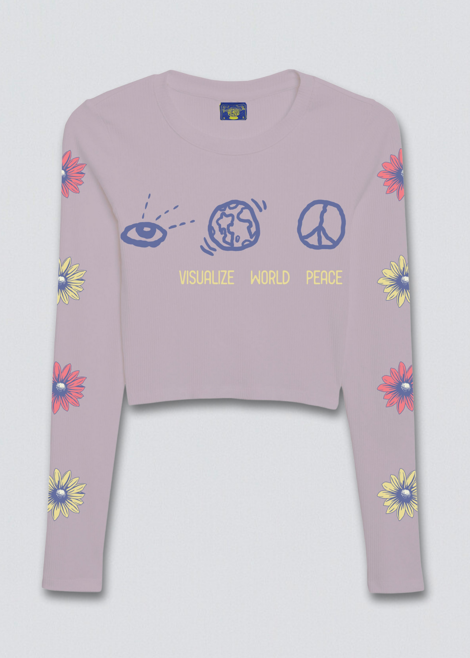 Visualize World Peace Long Sleeve Crop Top