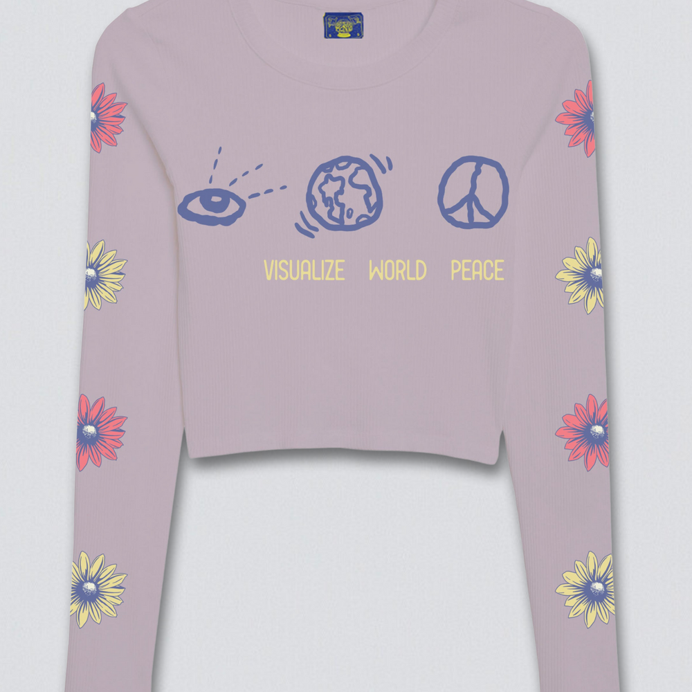 
                      
                        Visualize World Peace Long Sleeve Crop Top
                      
                    