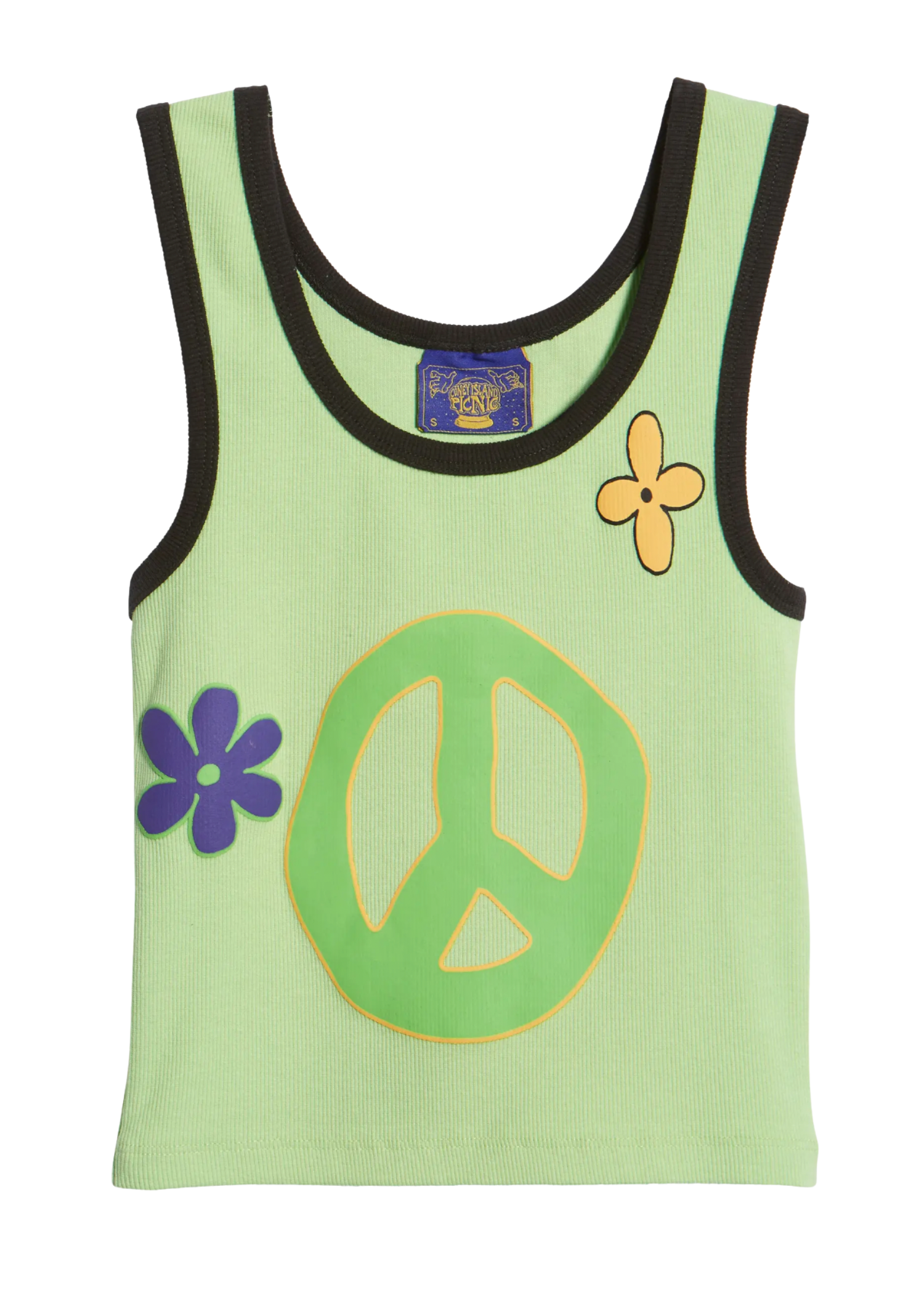Peace Power Ribbed Ringer Tank Top