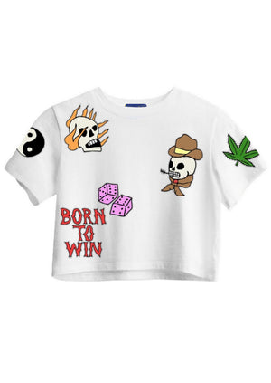 Born to Win Cropped Boxy Tee