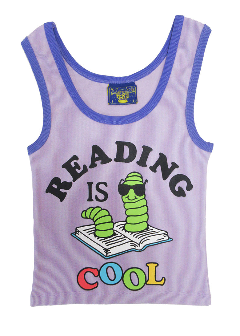 Bookworm Ribbed Ringer Tank Top