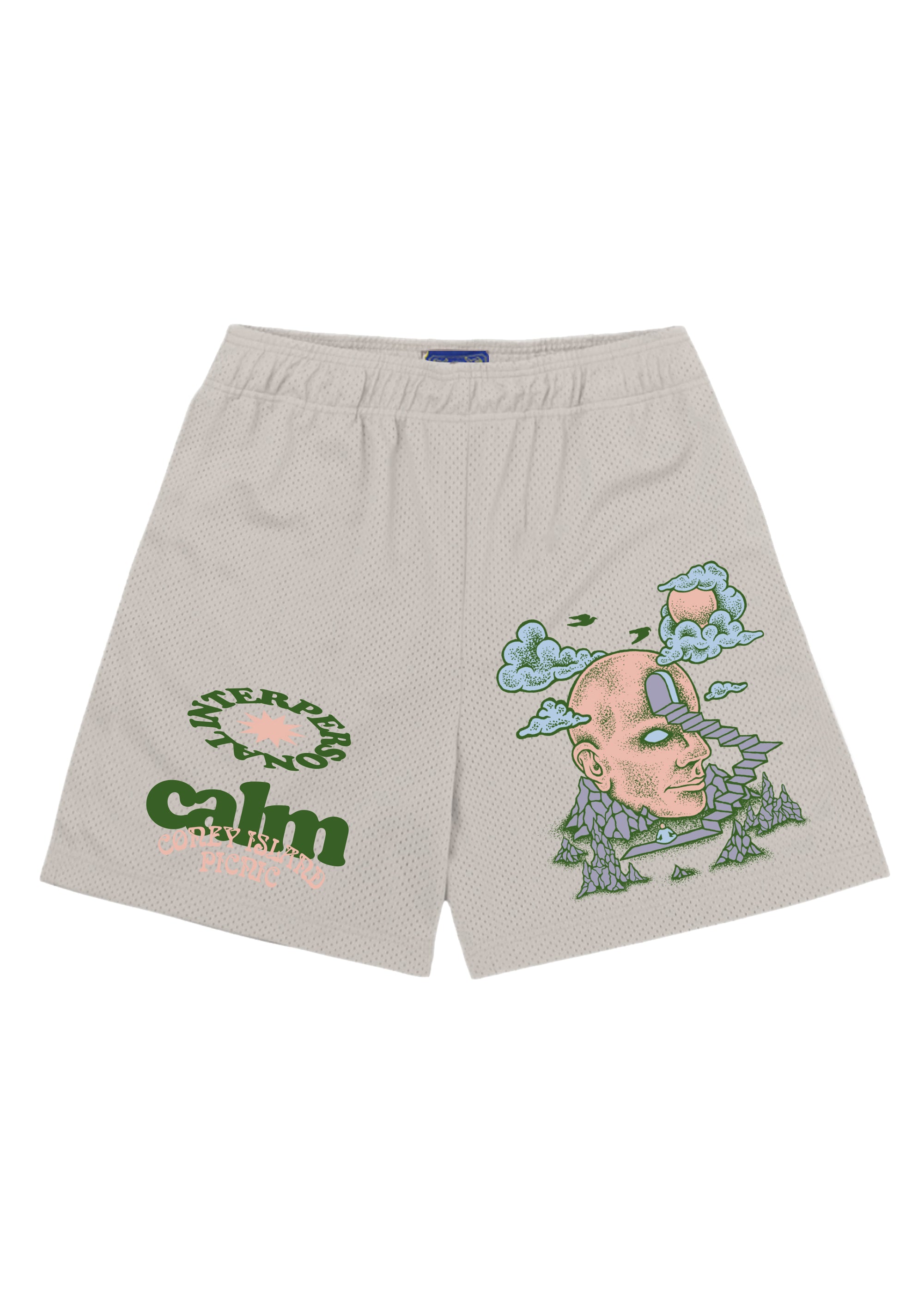 Interpersonal Calm Graphic Mesh Shorts