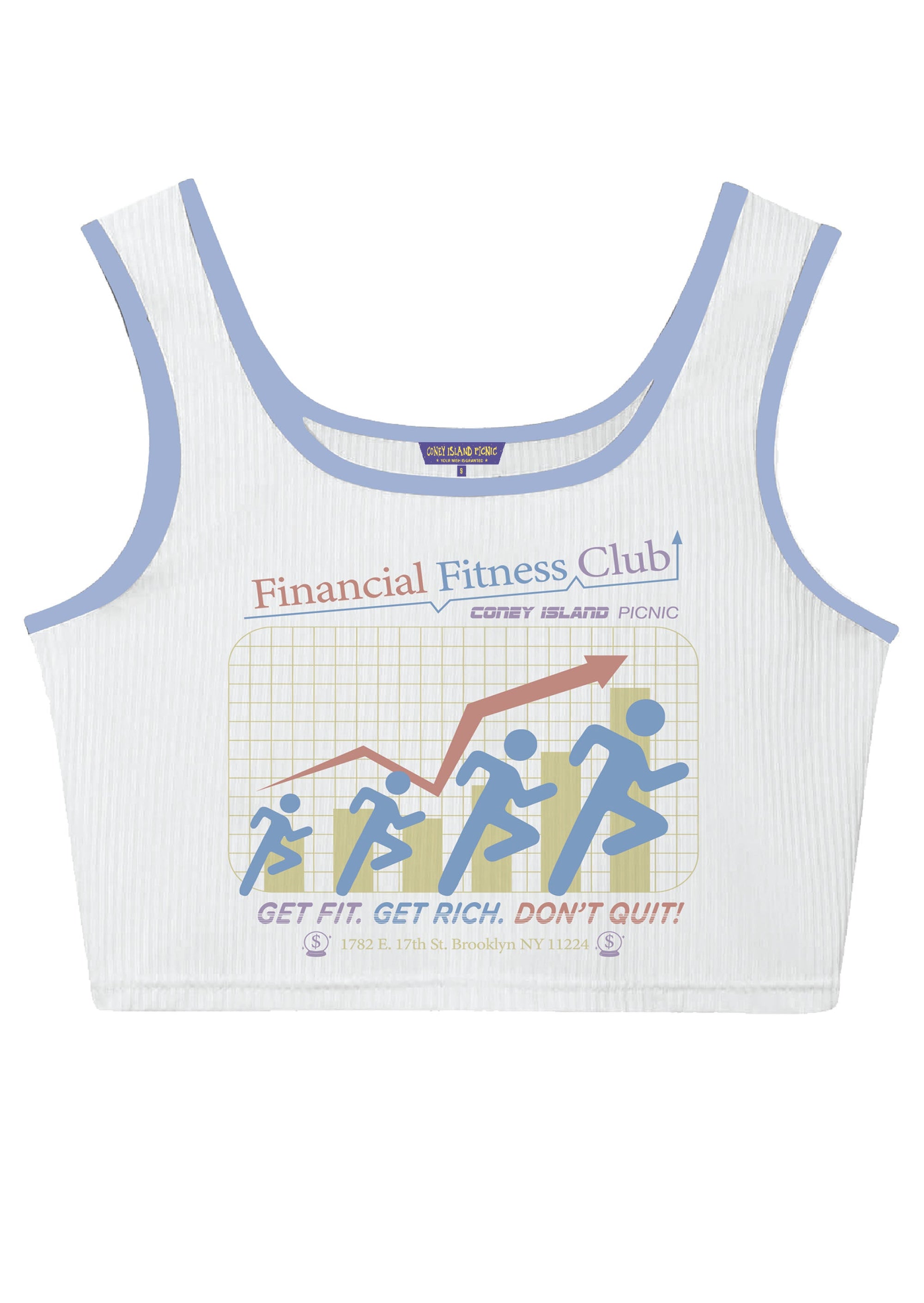Financial Fitness Club Ribbed Ringer Tank Top
