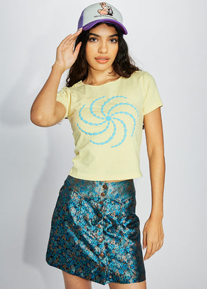 Peace Spiral Puff Print Crop Top