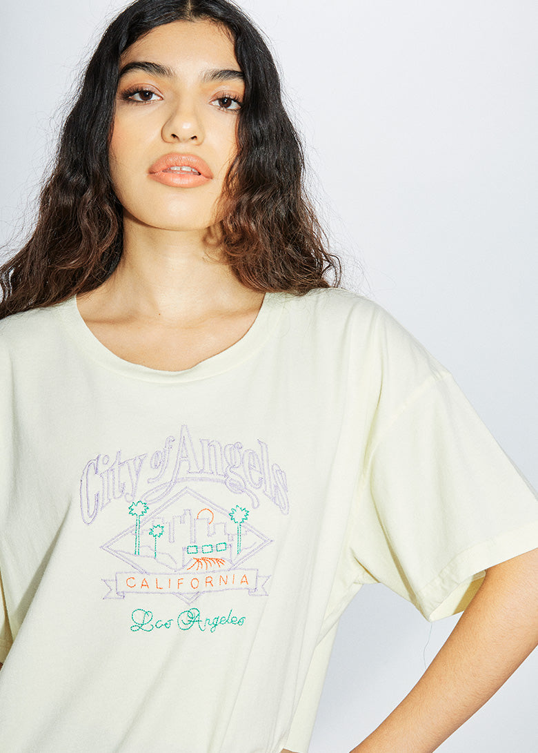 La City of Angels Graphic Short Sleeve Tee Large / Soft Yellow