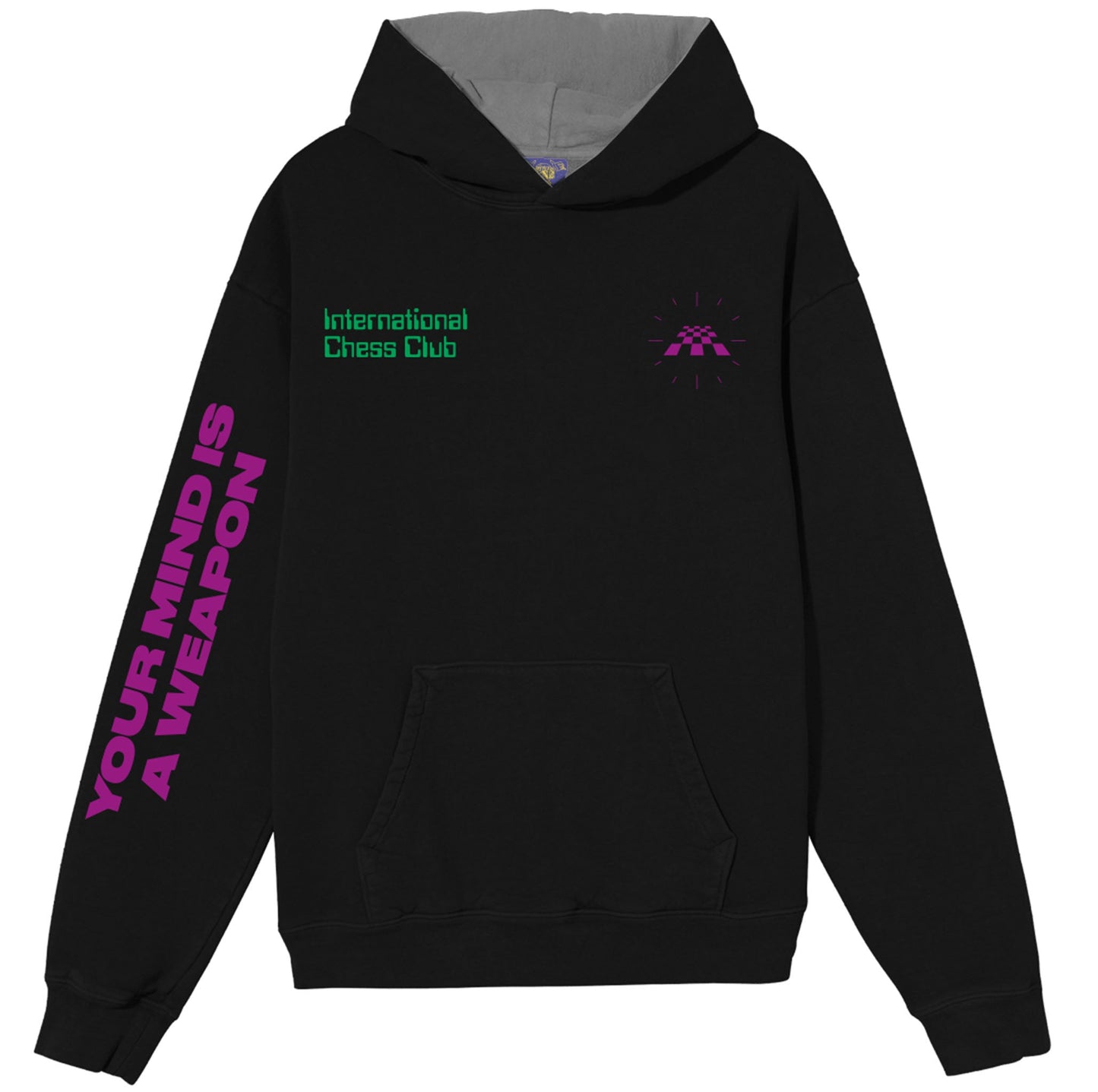 Mind is a Weapon Chess Graphic Pullover Hoodie