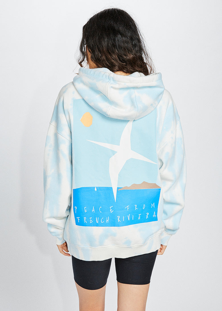 Peace from French Riviera Graphic Pullover Hoodie