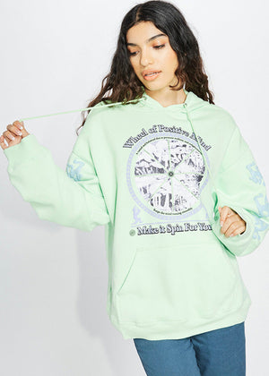 Wheel of Positive Mind Graphic Pullover Hoodie