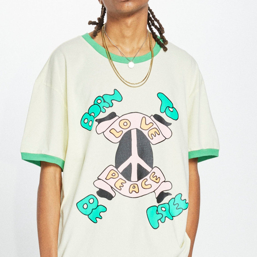 Born Free Graphic Ringer Tee