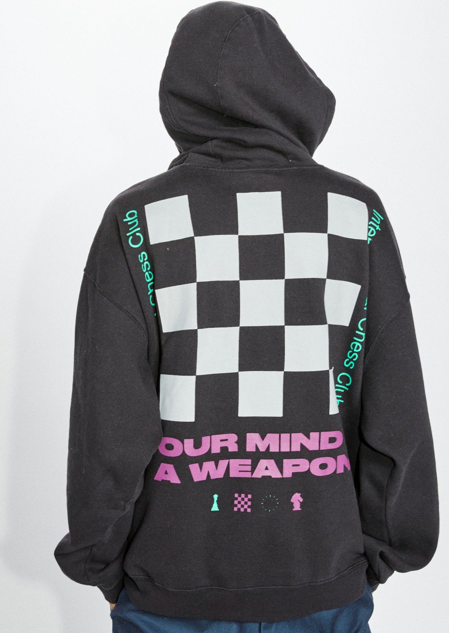 Mind is a Weapon Chess Graphic Pullover Hoodie